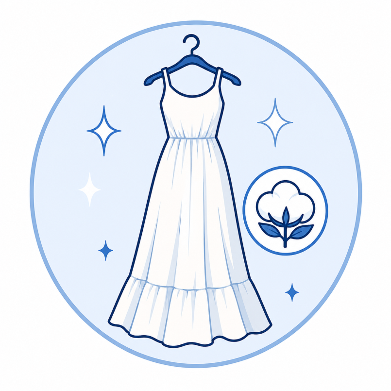 VESTIDO LONGO - ALGODÃO (C/ PASSADORIA)